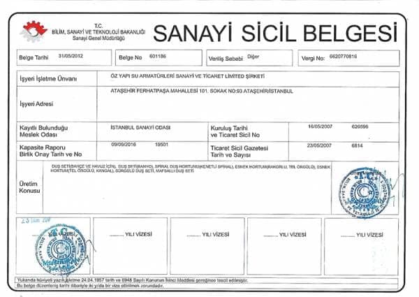 Mistillo Kalite Belgesi 1