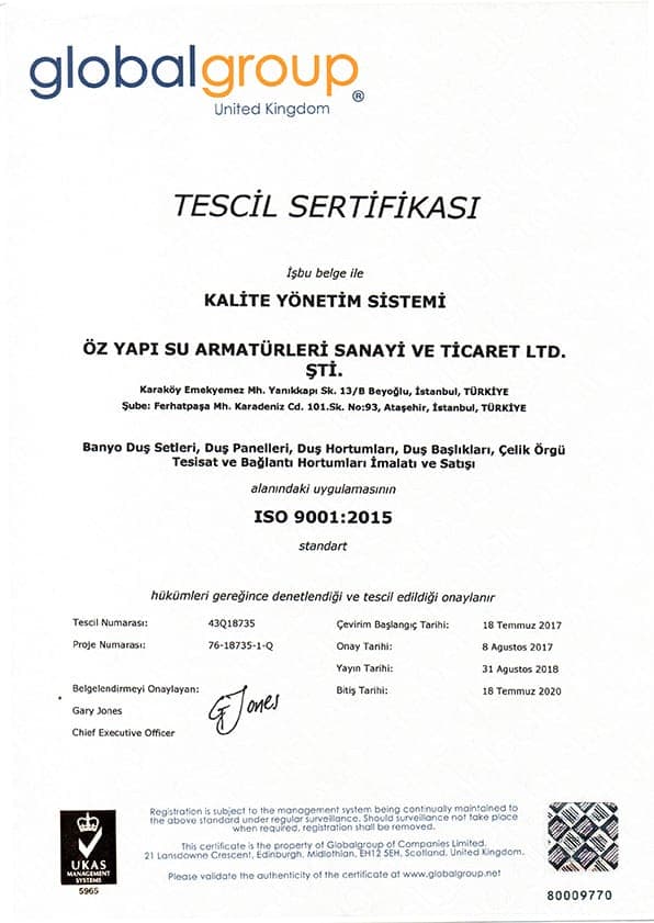 Mistillo Kalite Belgesi 5
